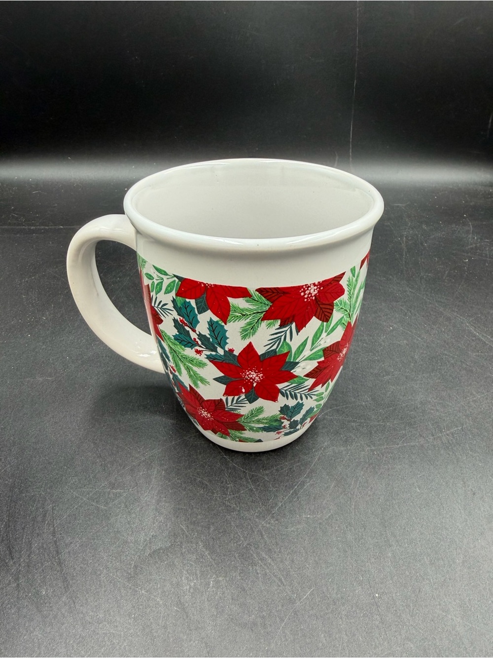 Royal Norfolk Christmas Red Poinsettia Floral Pattern Coffee Tea Mug
